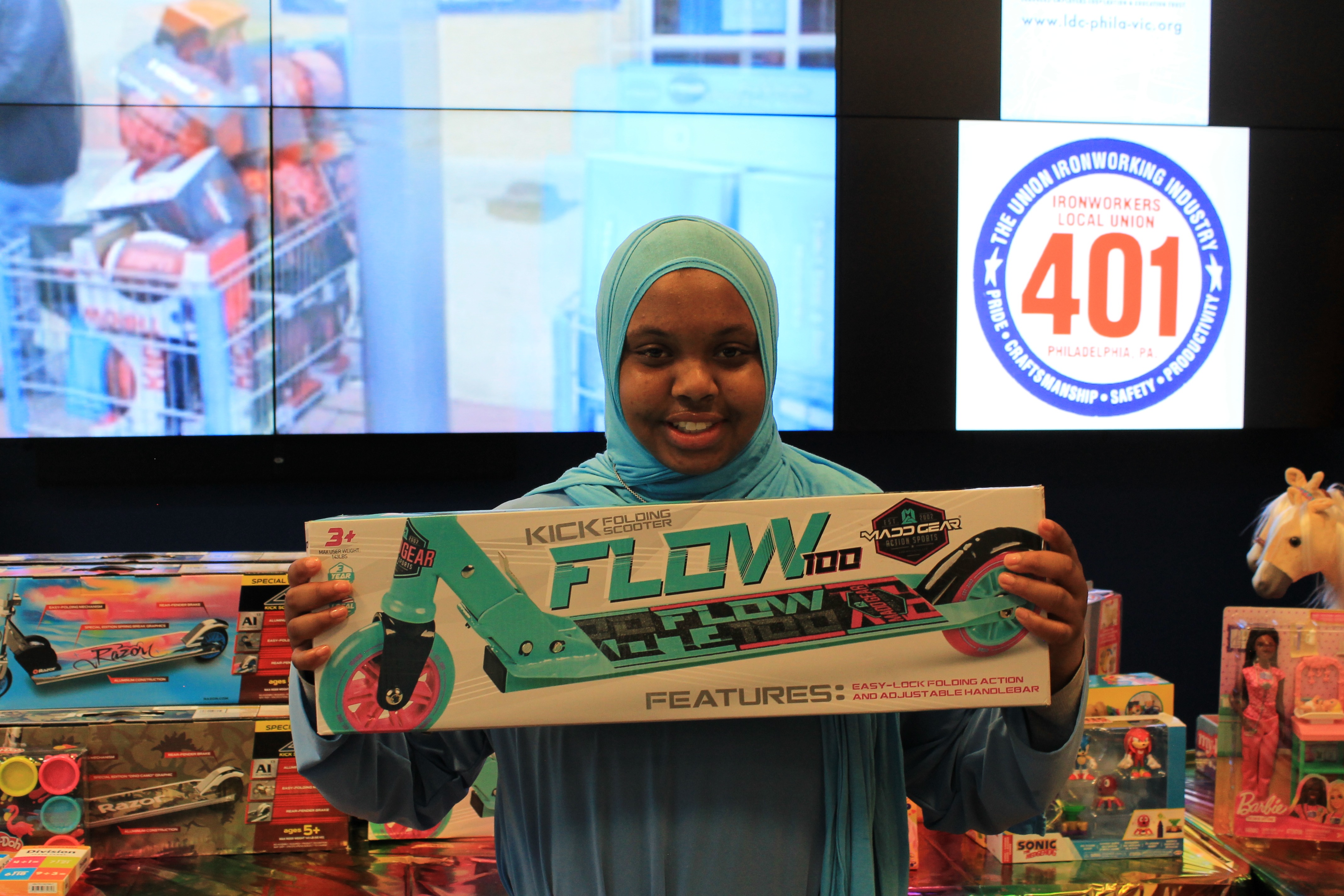 Young person at toy distribution